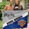 San Antonio Spurs vs New York Knicks House Divided Flag, NBA House Divided Flag