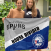 San Antonio Spurs vs Philadelphia 76ers House Divided Flag, NBA House Divided Flag