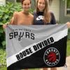 San Antonio Spurs vs Toronto Raptors House Divided Flag, NBA House Divided Flag