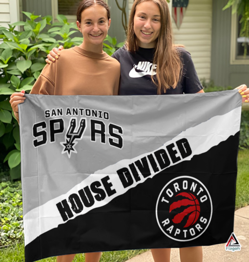 Spurs vs Raptors House Divided Flag, NBA House Divided Flag