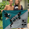 San Jose Sharks vs Los Angeles Kings House Divided Flag, NHL House Divided Flag