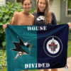 San Jose Sharks vs Winnipeg Jets House Divided Flag, NHL House Divided Flag