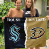 Seattle Kraken vs Anaheim Ducks House Divided Flag, NHL House Divided Flag