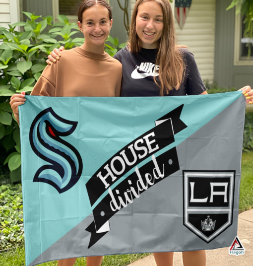 Kraken vs Kings House Divided Flag, NHL House Divided Flag