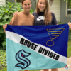 Seattle Kraken vs St. Louis Blues House Divided Flag, NHL House Divided Flag