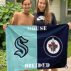 Seattle Kraken vs Winnipeg Jets House Divided Flag, NHL House Divided Flag