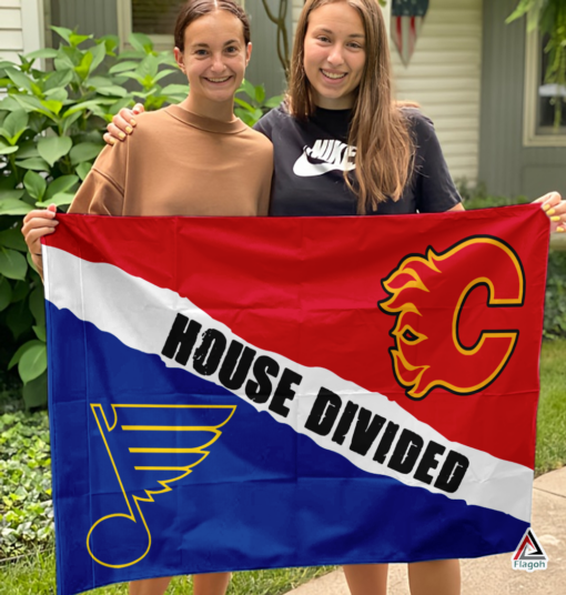 Blues vs Flames House Divided Flag, NHL House Divided Flag