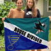 St. Louis Blues vs San Jose Sharks House Divided Flag, NHL House Divided Flag