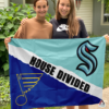 St. Louis Blues vs Seattle Kraken House Divided Flag, NHL House Divided Flag