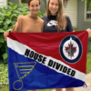 St. Louis Blues vs Winnipeg Jets House Divided Flag, NHL House Divided Flag