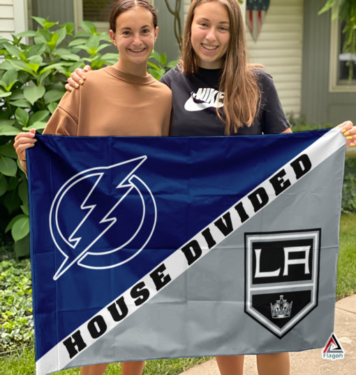 Lightning vs Kings House Divided Flag, NHL House Divided Flag