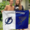 Tampa Bay Lightning vs St. Louis Blues House Divided Flag, NHL House Divided Flag