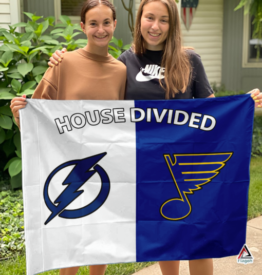 Lightning vs Blues House Divided Flag, NHL House Divided Flag