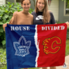 Toronto Maple Leafs vs Calgary Flames House Divided Flag, NHL House Divided Flag