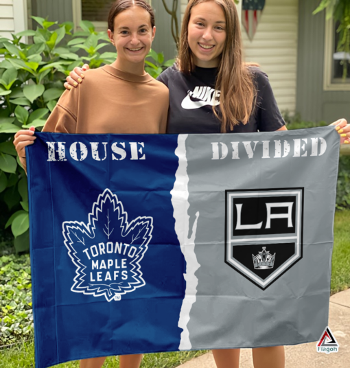 Maple Leafs vs Kings House Divided Flag, NHL House Divided Flag