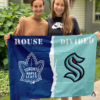 Toronto Maple Leafs vs Seattle Kraken House Divided Flag, NHL House Divided Flag