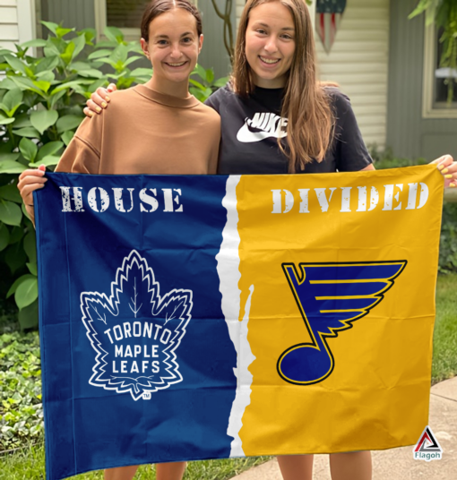 Maple Leafs vs Blues House Divided Flag, NHL House Divided Flag