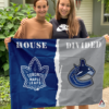 Toronto Maple Leafs vs Vancouver Canucks House Divided Flag, NHL House Divided Flag