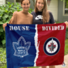 Toronto Maple Leafs vs Winnipeg Jets House Divided Flag, NHL House Divided Flag