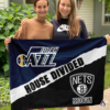 Utah Jazz vs Brooklyn Nets House Divided Flag, NBA House Divided Flag