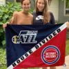 Utah Jazz vs Detroit Pistons House Divided Flag, NBA House Divided Flag