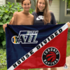 Utah Jazz vs Toronto Raptors House Divided Flag, NBA House Divided Flag