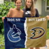 Vancouver Canucks vs Anaheim Ducks House Divided Flag, NHL House Divided Flag