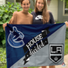 Vancouver Canucks vs Los Angeles Kings House Divided Flag, NHL House Divided Flag