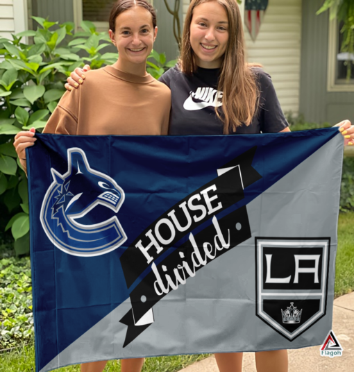 Canucks vs Kings House Divided Flag, NHL House Divided Flag