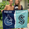 Vancouver Canucks vs Seattle Kraken House Divided Flag, NHL House Divided Flag