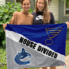 Vancouver Canucks vs St. Louis Blues House Divided Flag, NHL House Divided Flag