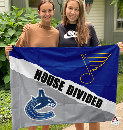 Canucks vs Blues House Divided Flag, NHL House Divided Flag