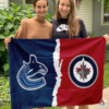 Vancouver Canucks vs Winnipeg Jets House Divided Flag, NHL House Divided Flag