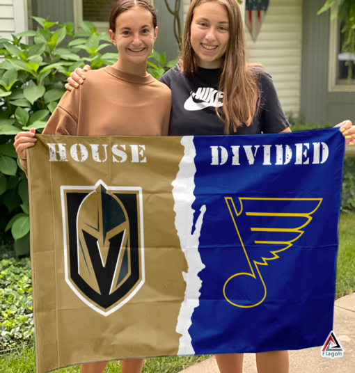 Golden Knights vs Blues House Divided Flag, NHL House Divided Flag