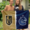 Vegas Golden Knights vs Vancouver Canucks House Divided Flag, NHL House Divided Flag