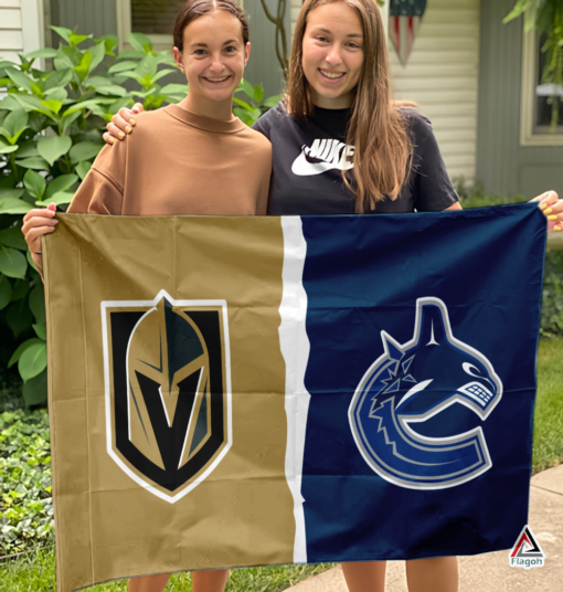 Golden Knights vs Canucks House Divided Flag, NHL House Divided Flag