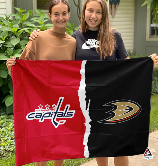 Capitals vs Ducks House Divided Flag, NHL House Divided Flag