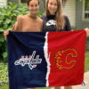 Washington Capitals vs Calgary Flames House Divided Flag, NHL House Divided Flag