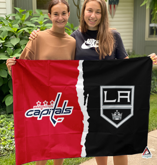 Capitals vs Kings House Divided Flag, NHL House Divided Flag