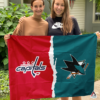 Washington Capitals vs San Jose Sharks House Divided Flag, NHL House Divided Flag