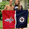 Washington Capitals vs Winnipeg Jets House Divided Flag, NHL House Divided Flag