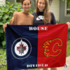 Winnipeg Jets vs Calgary Flames House Divided Flag, NHL House Divided Flag