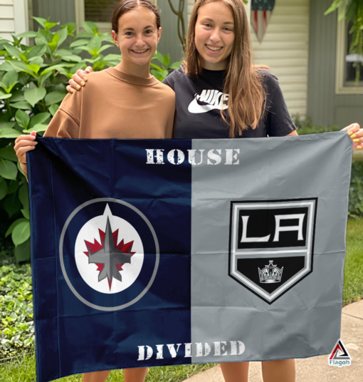 Jets vs Kings House Divided Flag, NHL House Divided Flag