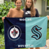 Winnipeg Jets vs Seattle Kraken House Divided Flag, NHL House Divided Flag