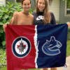 Winnipeg Jets vs Vancouver Canucks House Divided Flag, NHL House Divided Flag