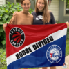 Philadelphia 76ers vs Toronto Raptors House Divided Flag, NBA House Divided Flag