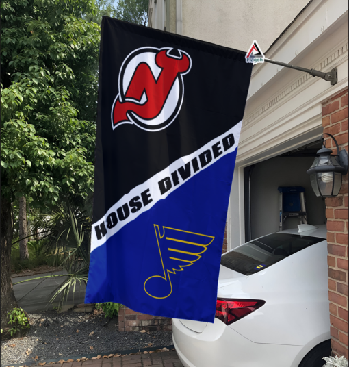 Devils vs Blues House Divided Flag, NHL House Divided Flag