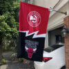 Atlanta Hawks vs Chicago Bulls House Divided Flag, NBA House Divided Flag