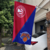 Atlanta Hawks vs New York Knicks House Divided Flag, NBA House Divided Flag