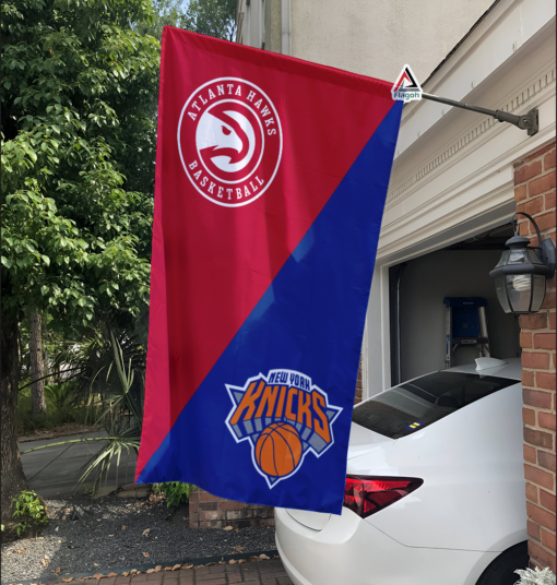 Hawks vs Knicks House Divided Flag, NBA House Divided Flag